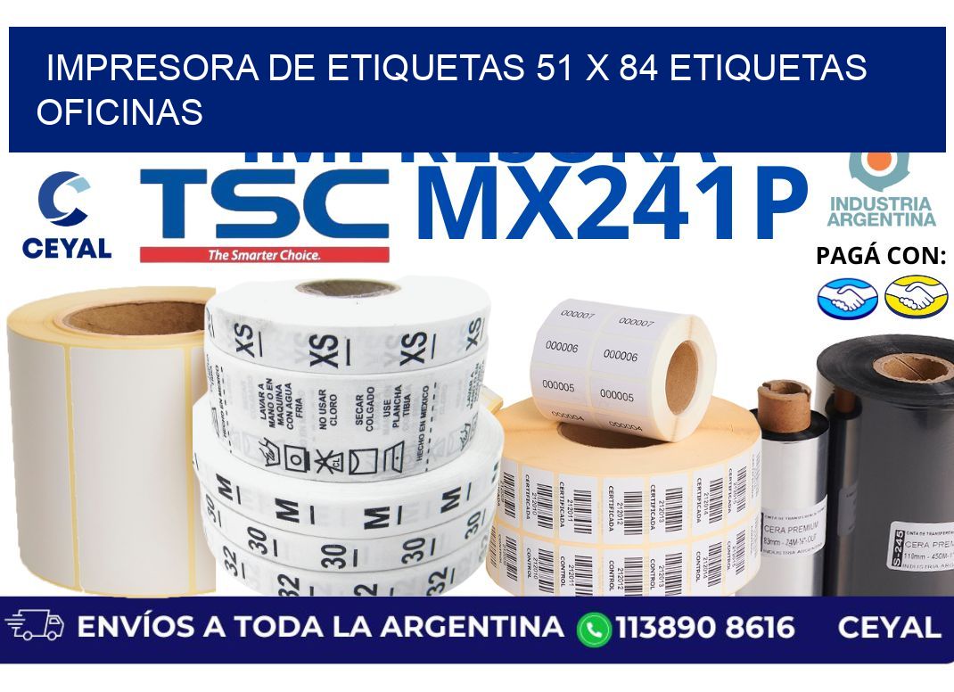 impresora de etiquetas 51 x 84 etiquetas oficinas