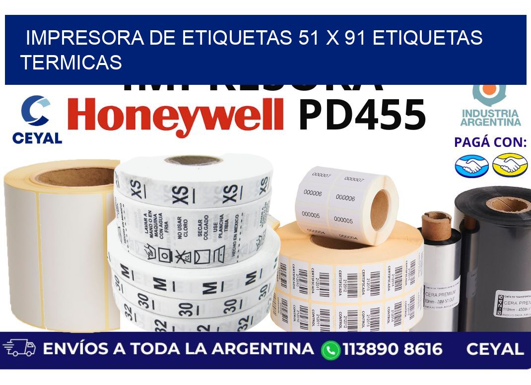 impresora de etiquetas 51 x 91 etiquetas termicas