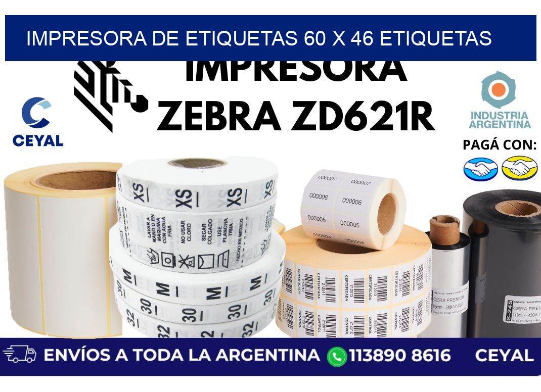 impresora de etiquetas 60 x 46 etiquetas