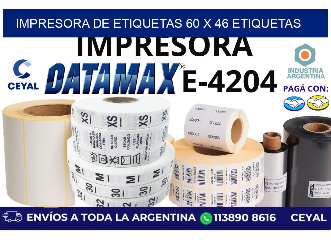 impresora de etiquetas 60 x 46 etiquetas