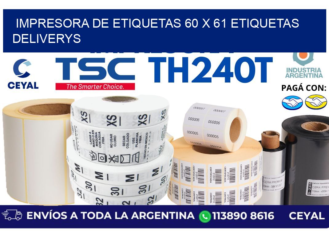 impresora de etiquetas 60 x 61 etiquetas deliverys