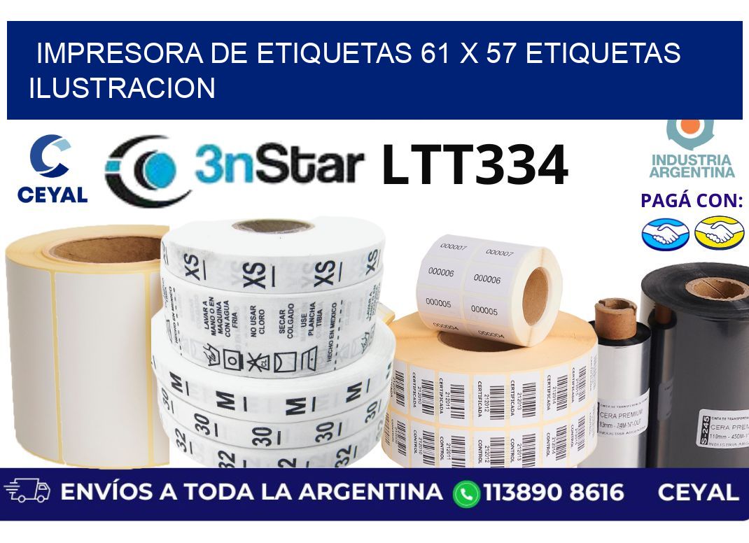 impresora de etiquetas 61 x 57 etiquetas ilustracion