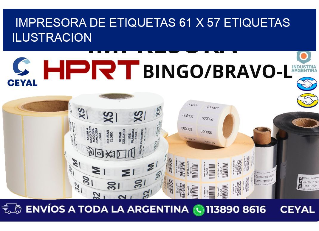impresora de etiquetas 61 x 57 etiquetas ilustracion