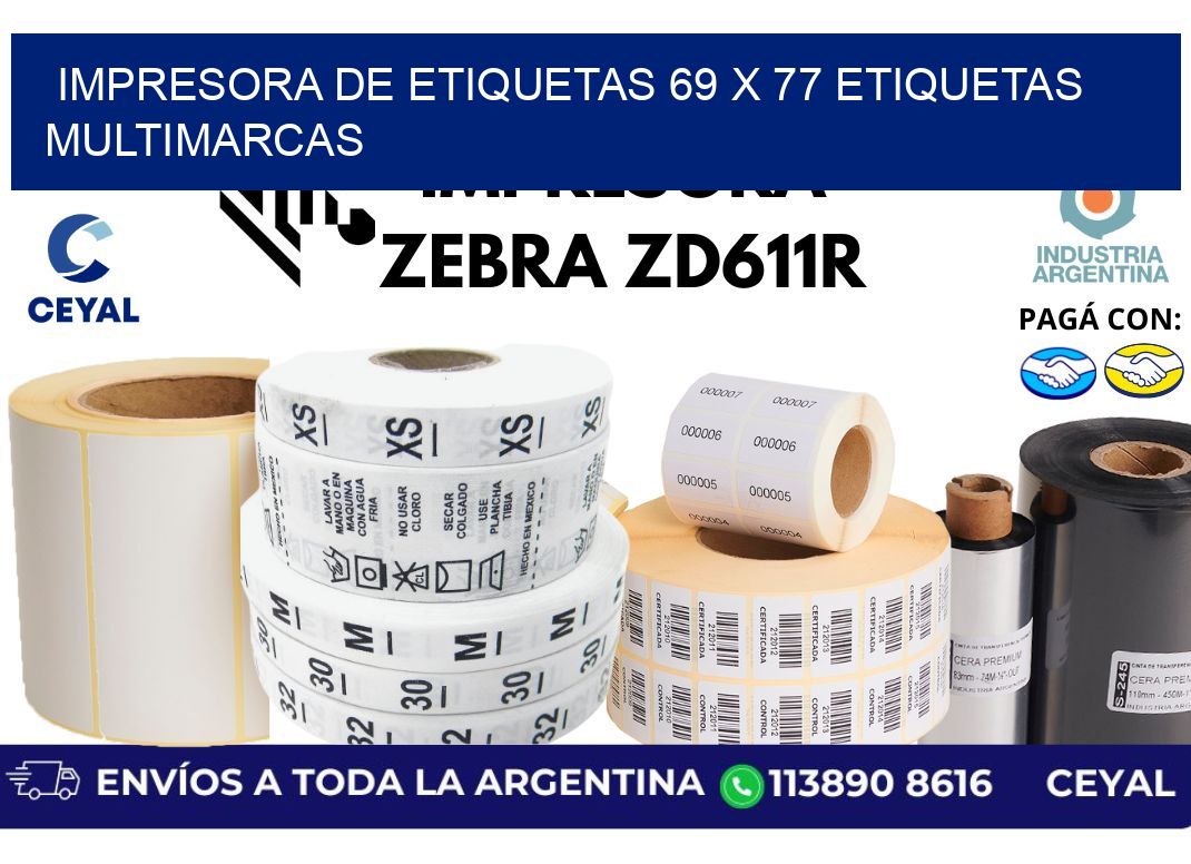 impresora de etiquetas 69 x 77 etiquetas multimarcas