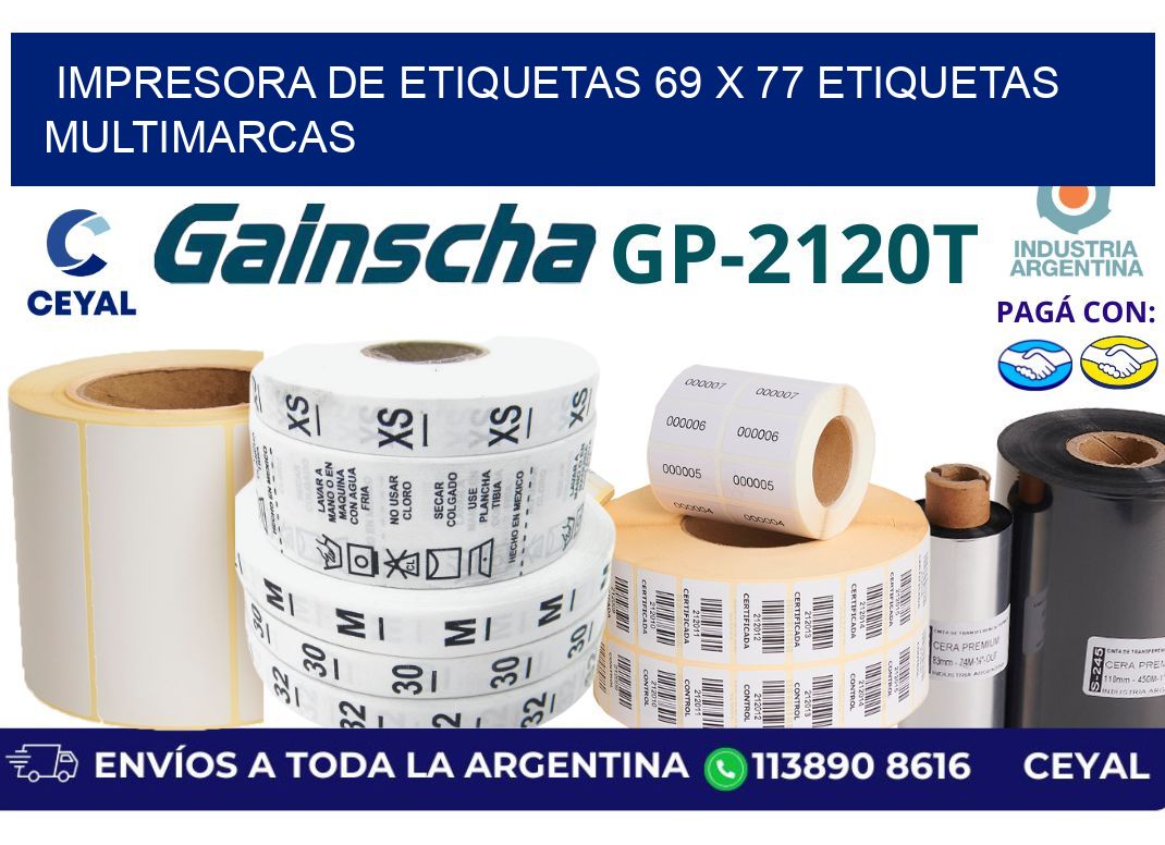 impresora de etiquetas 69 x 77 etiquetas multimarcas