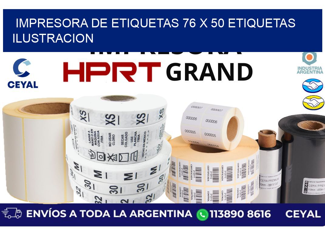 impresora de etiquetas 76 x 50 etiquetas ilustracion