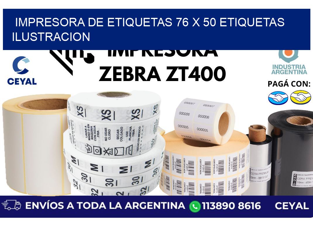 impresora de etiquetas 76 x 50 etiquetas ilustracion