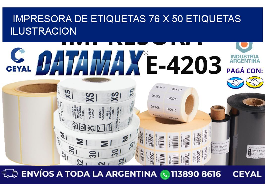 impresora de etiquetas 76 x 50 etiquetas ilustracion