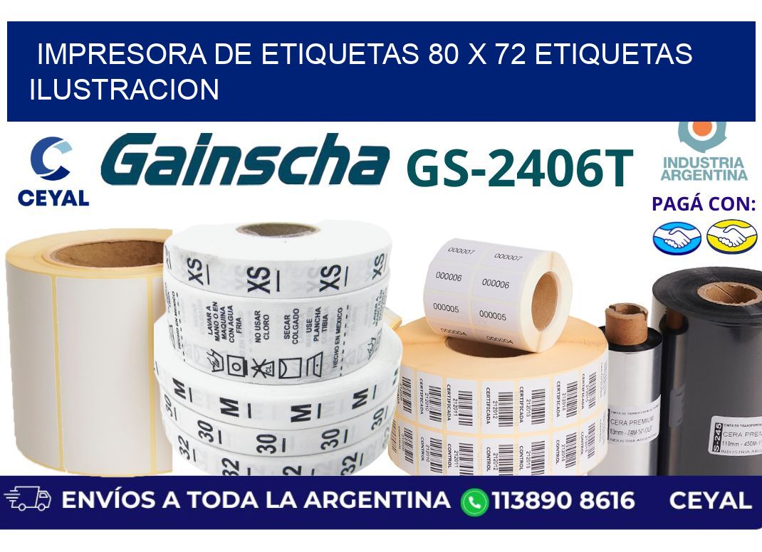 impresora de etiquetas 80 x 72 etiquetas ilustracion