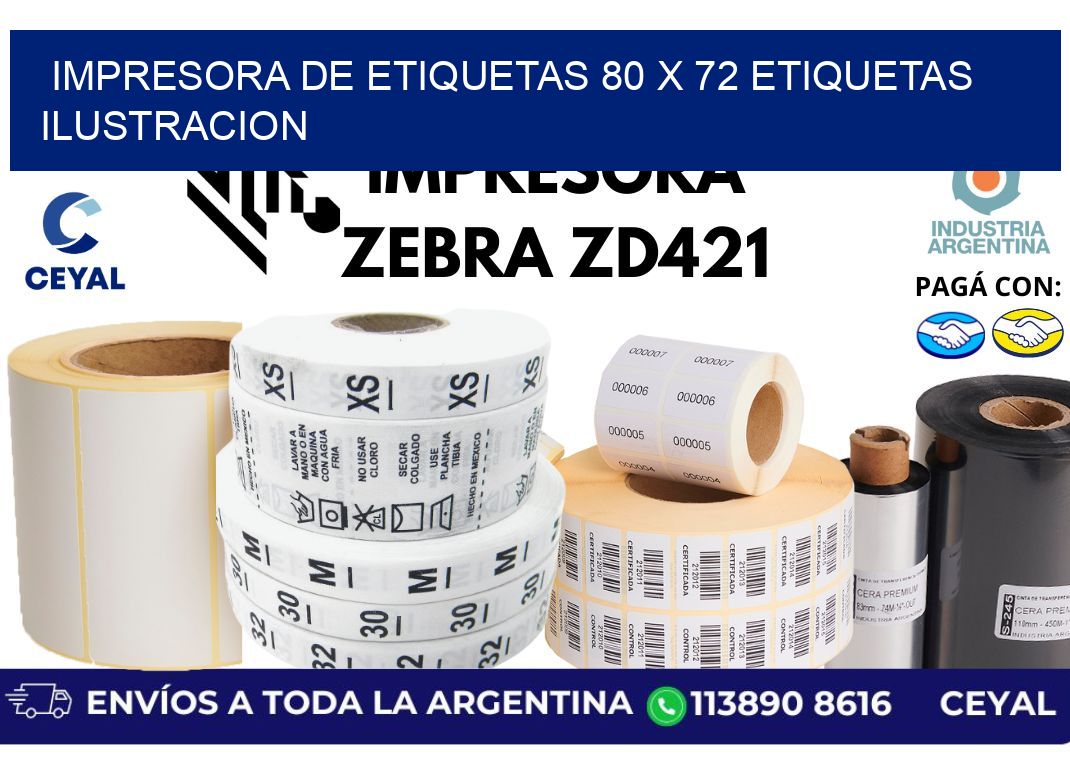 impresora de etiquetas 80 x 72 etiquetas ilustracion