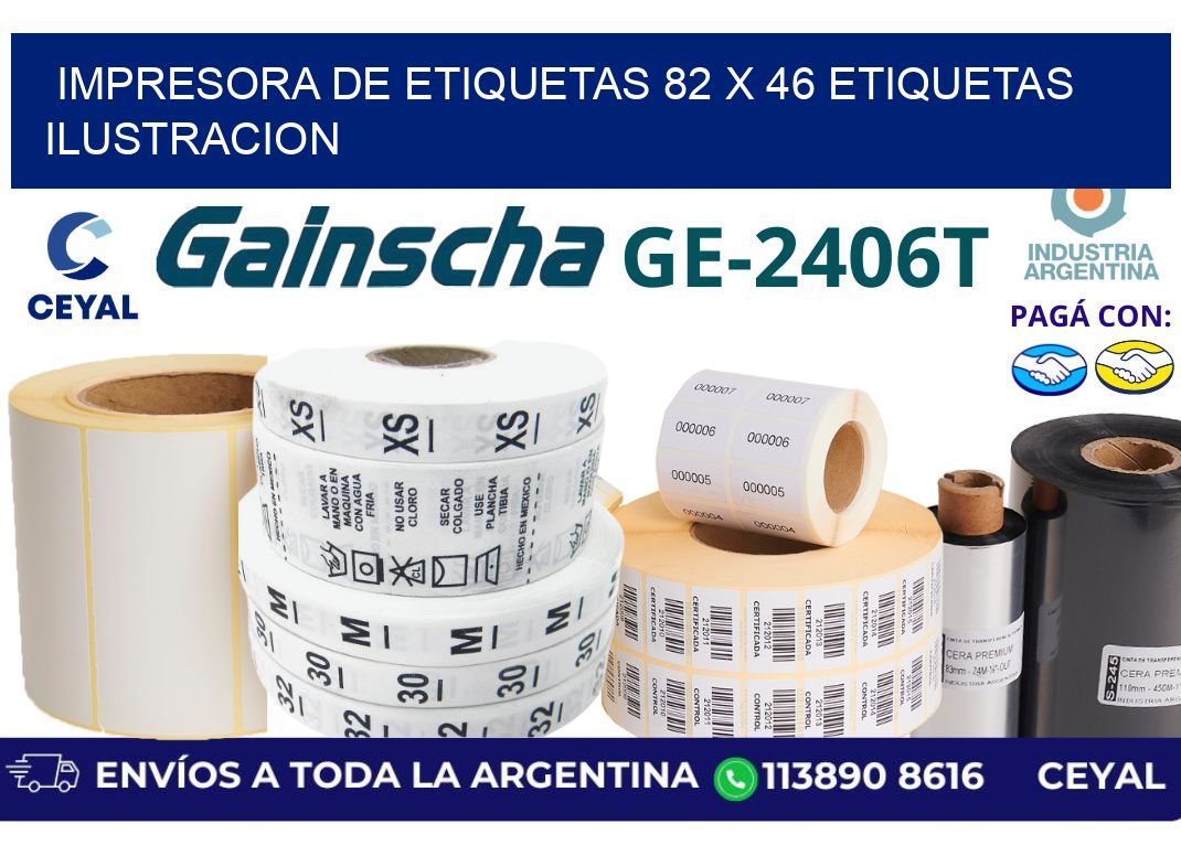 impresora de etiquetas 82 x 46 etiquetas ilustracion