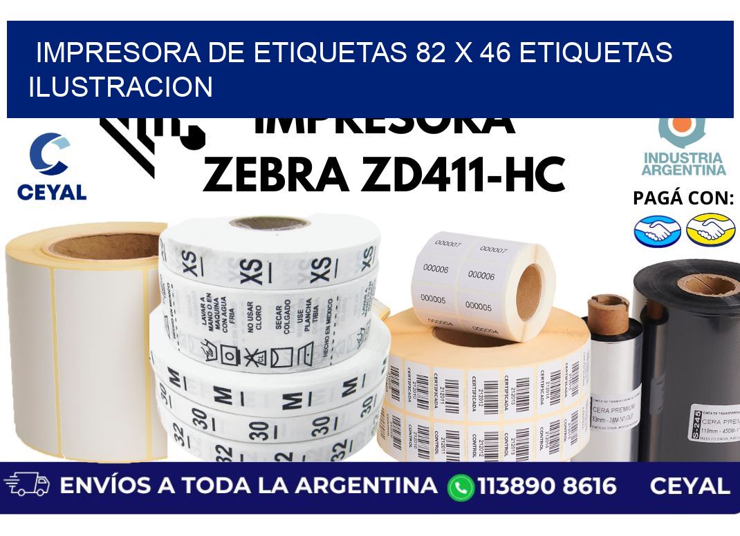 impresora de etiquetas 82 x 46 etiquetas ilustracion