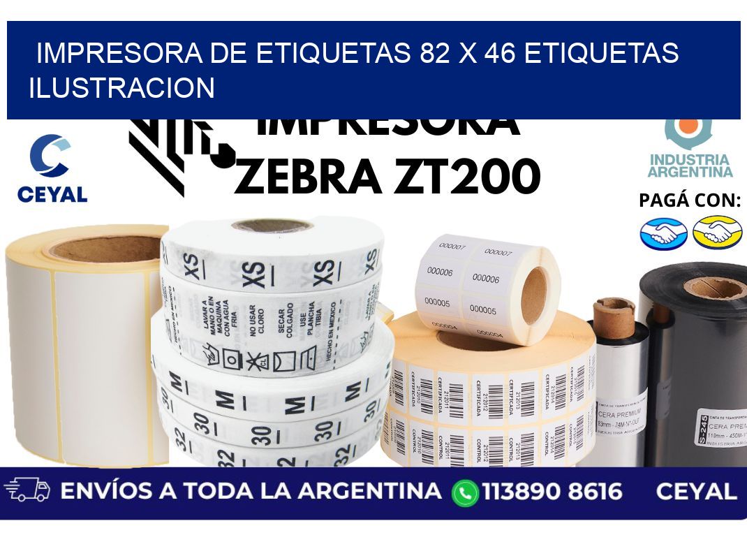impresora de etiquetas 82 x 46 etiquetas ilustracion