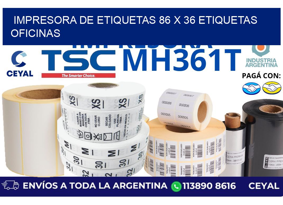 impresora de etiquetas 86 x 36 etiquetas oficinas