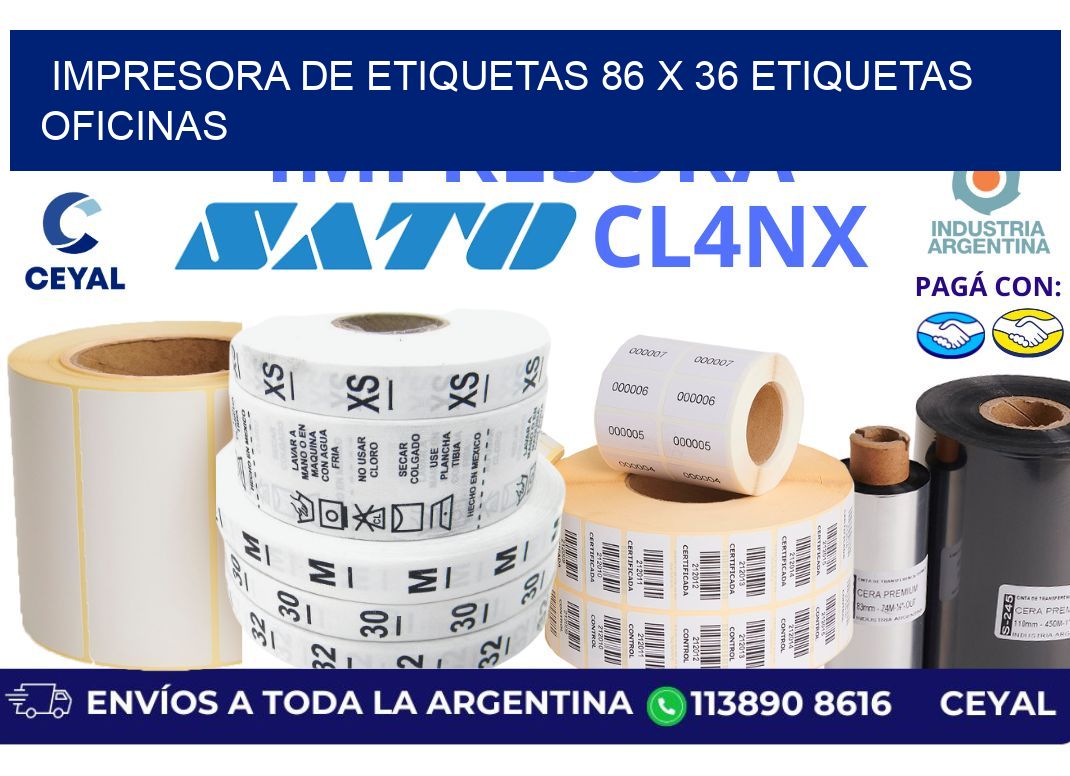 impresora de etiquetas 86 x 36 etiquetas oficinas