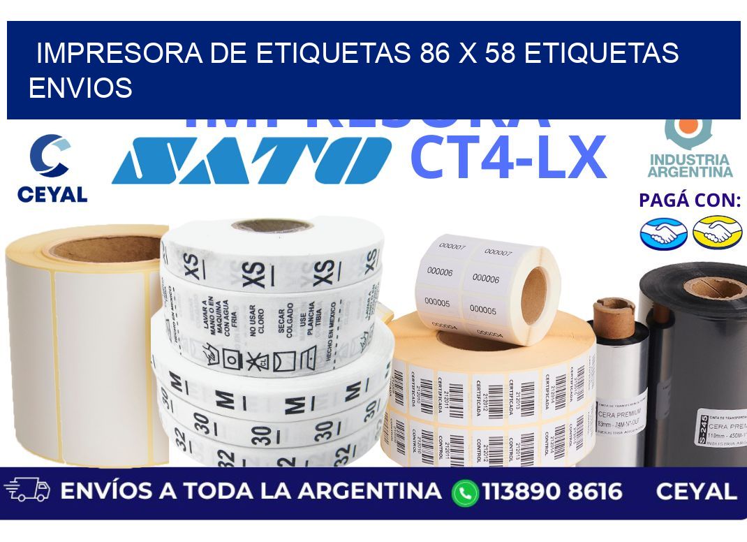 impresora de etiquetas 86 x 58 etiquetas envios