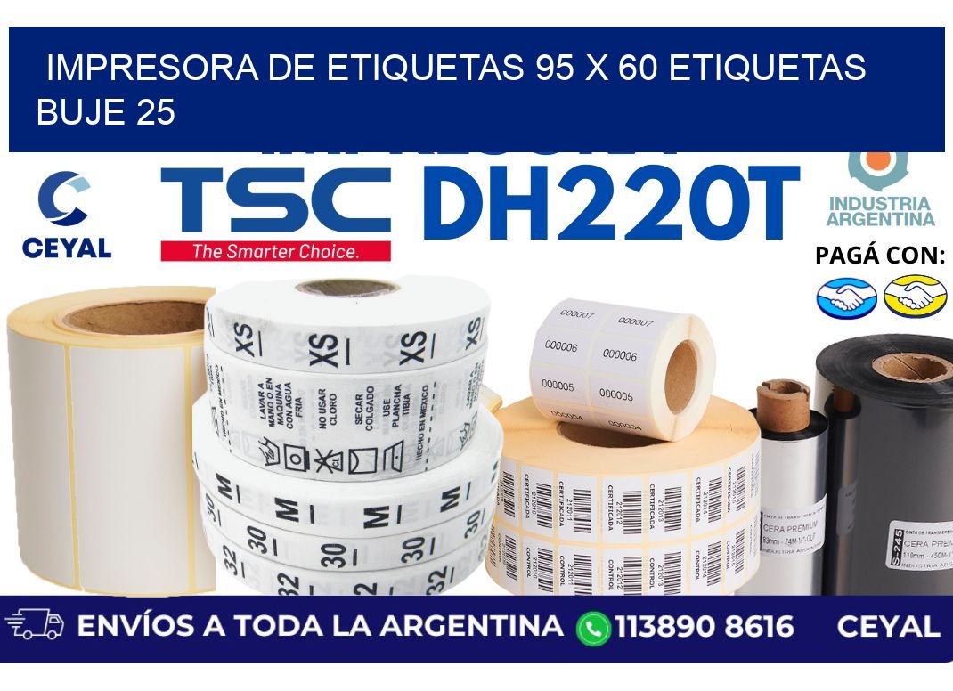 impresora de etiquetas 95 x 60 etiquetas  buje 25