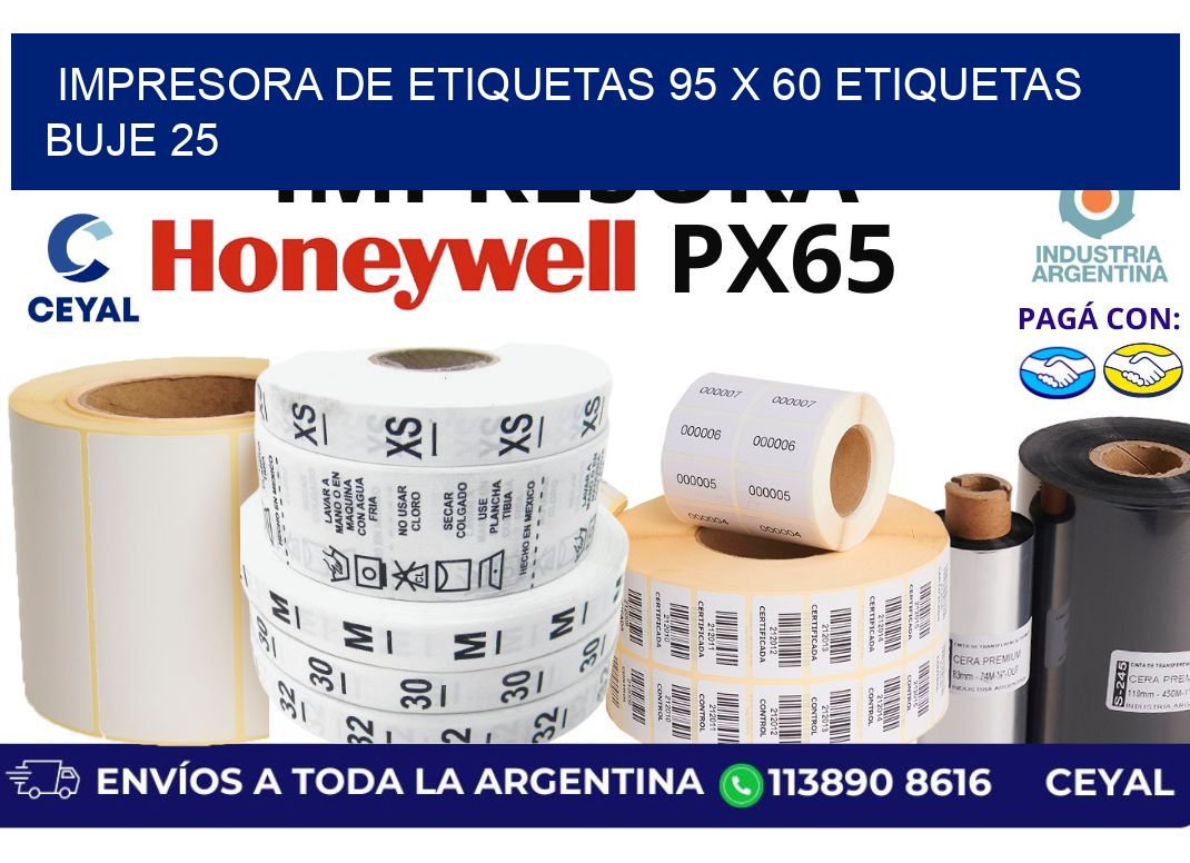 impresora de etiquetas 95 x 60 etiquetas  buje 25