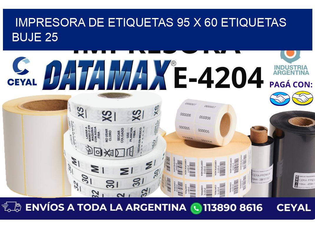 impresora de etiquetas 95 x 60 etiquetas  buje 25