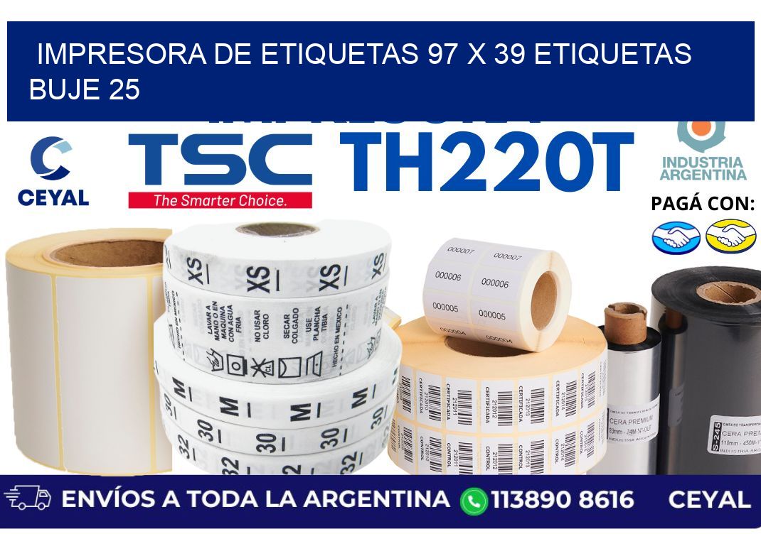 impresora de etiquetas 97 x 39 etiquetas  buje 25