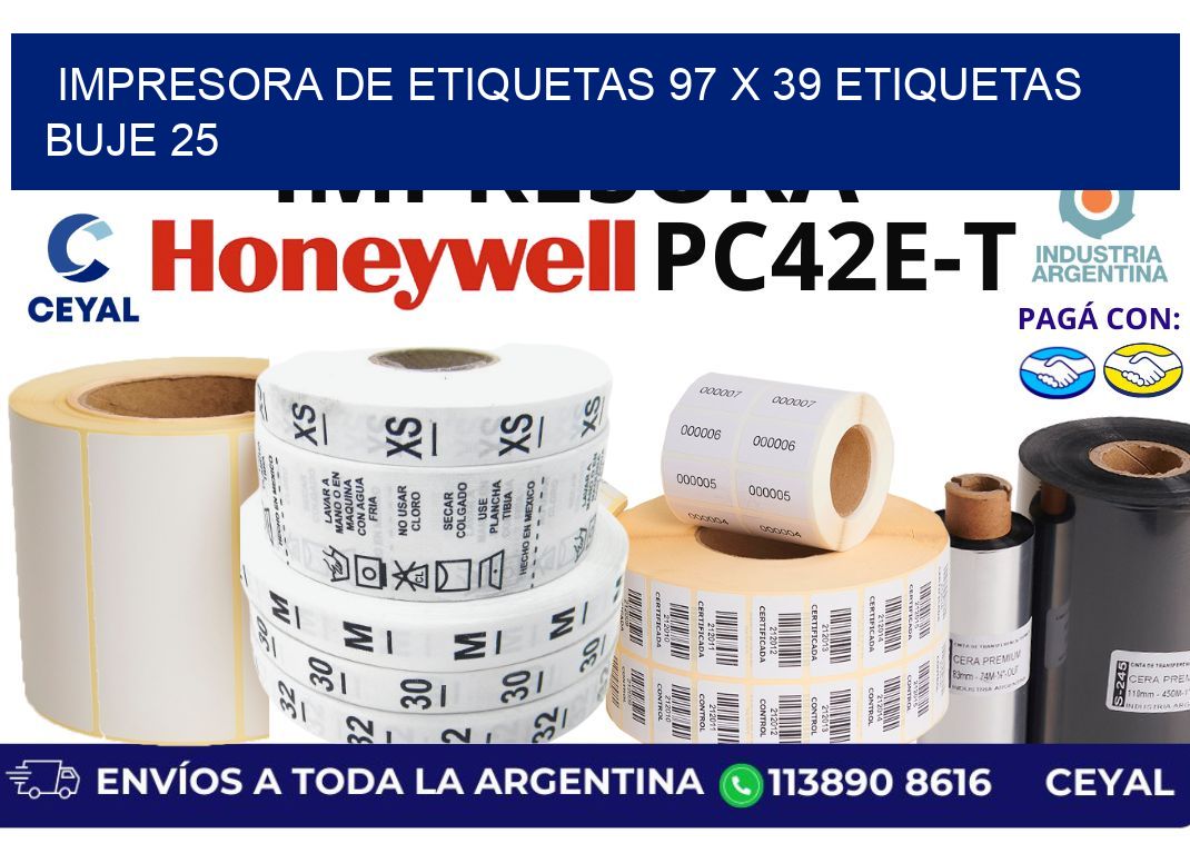 impresora de etiquetas 97 x 39 etiquetas  buje 25