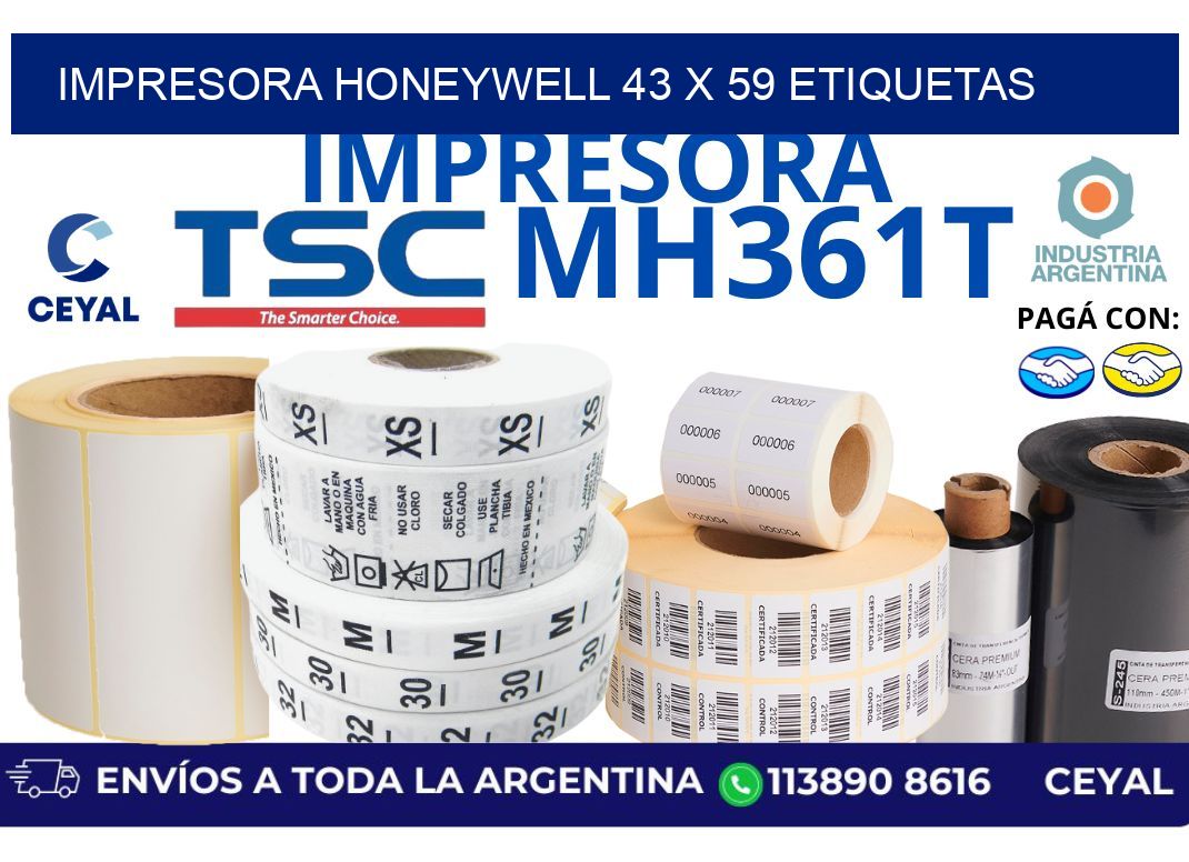 impresora honeywell 43 x 59 etiquetas