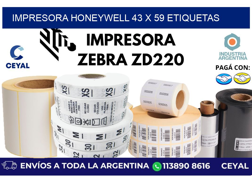 impresora honeywell 43 x 59 etiquetas