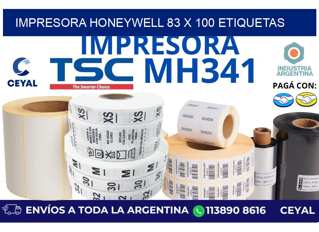 impresora honeywell 83 x 100 etiquetas