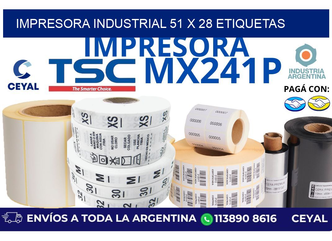 impresora industrial 51 x 28 etiquetas