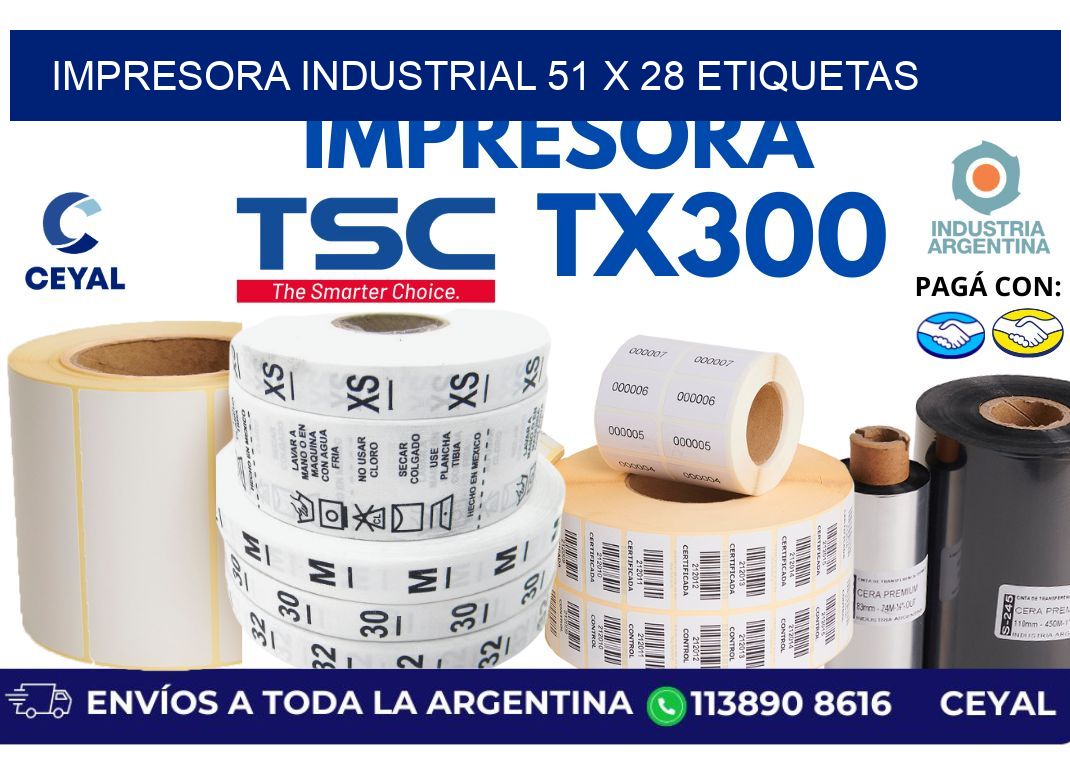 impresora industrial 51 x 28 etiquetas