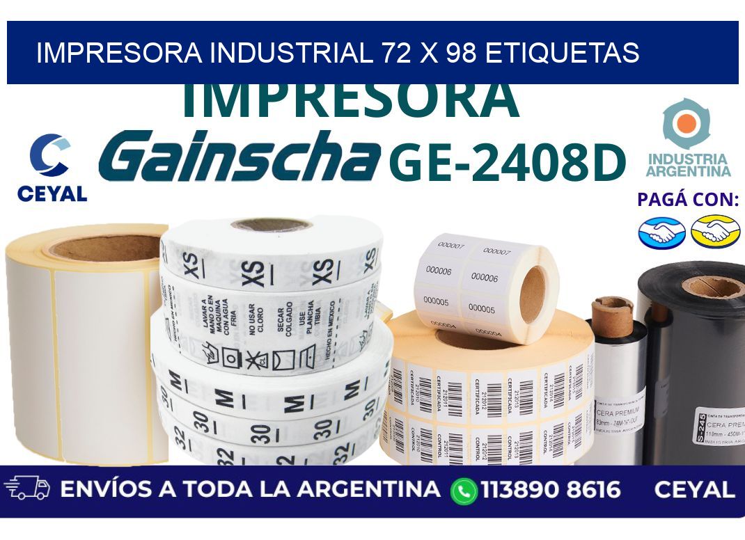 impresora industrial 72 x 98 etiquetas