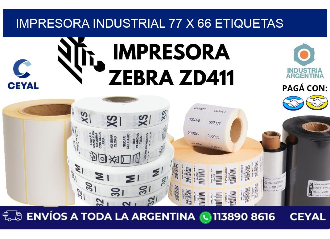 impresora industrial 77 x 66 etiquetas