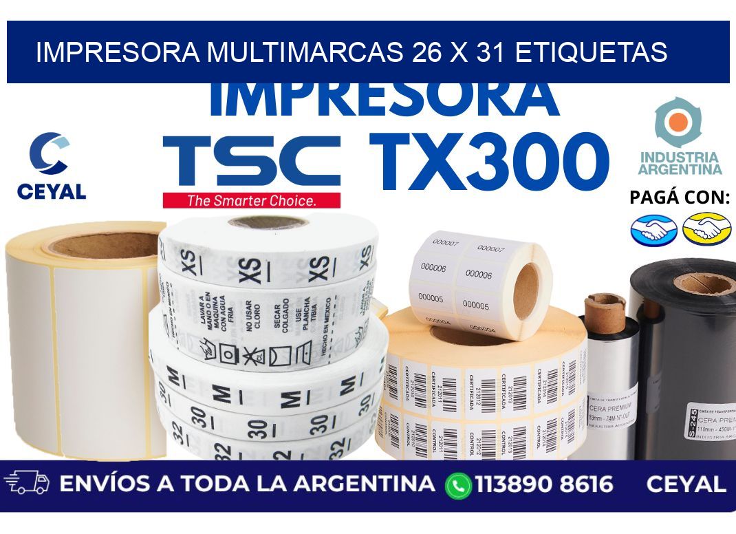 impresora multimarcas 26 x 31 etiquetas