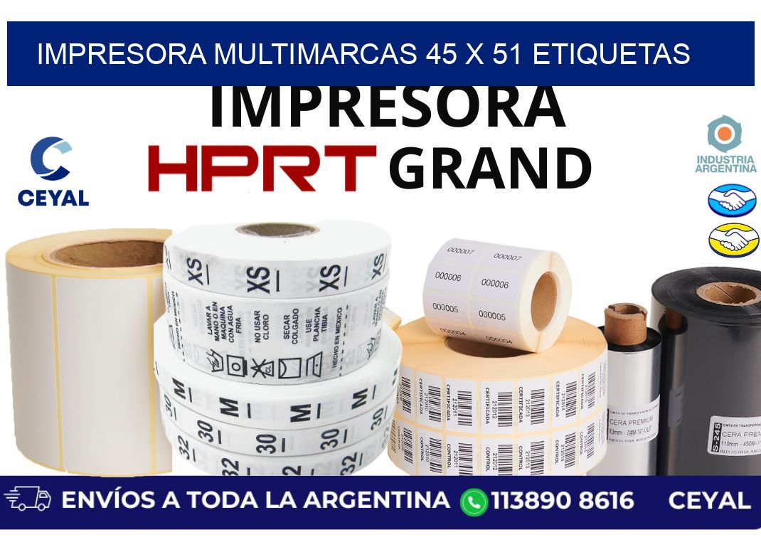 impresora multimarcas 45 x 51 etiquetas
