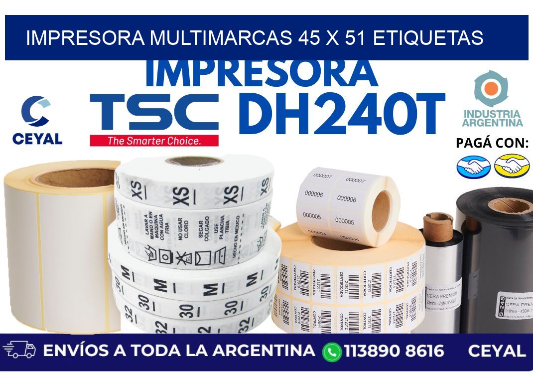 impresora multimarcas 45 x 51 etiquetas