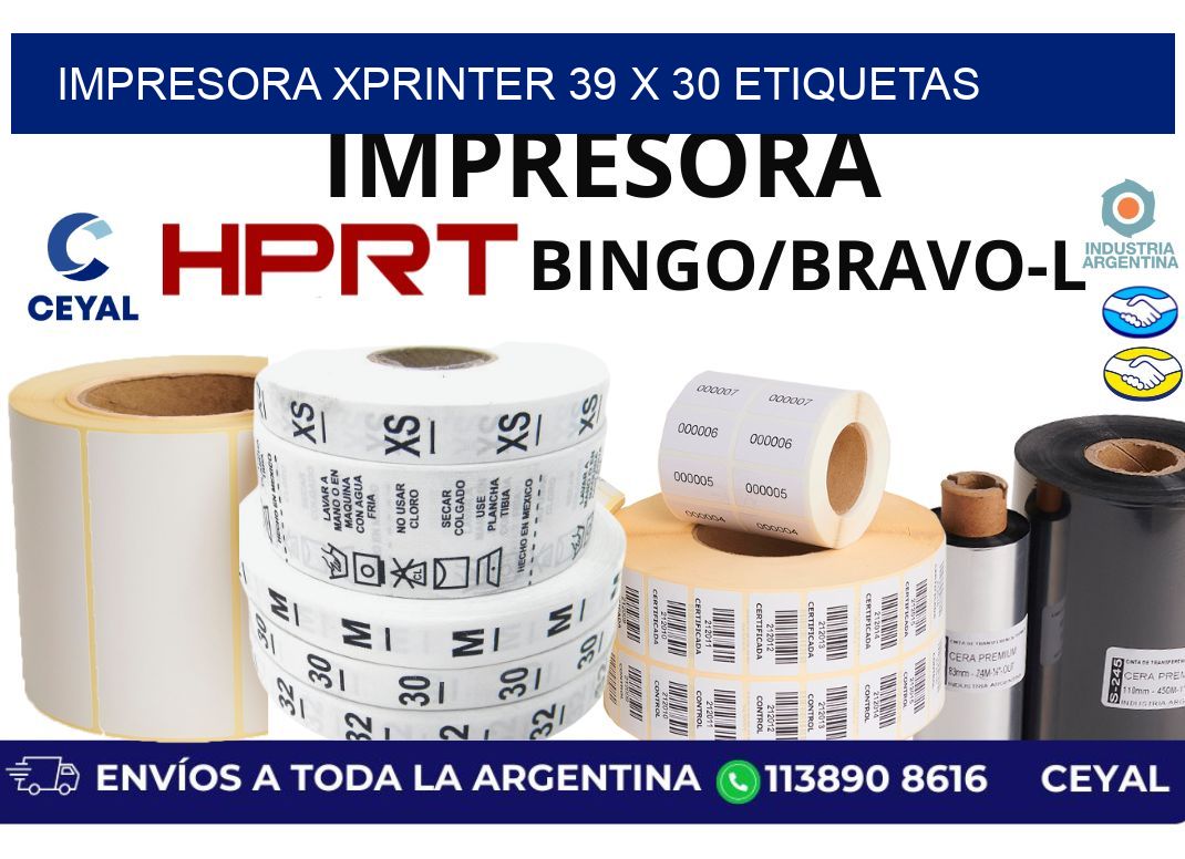 impresora xprinter 39 x 30 etiquetas