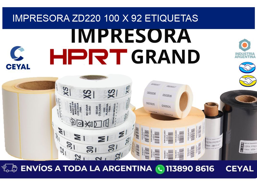 impresora zd220 100 x 92 etiquetas
