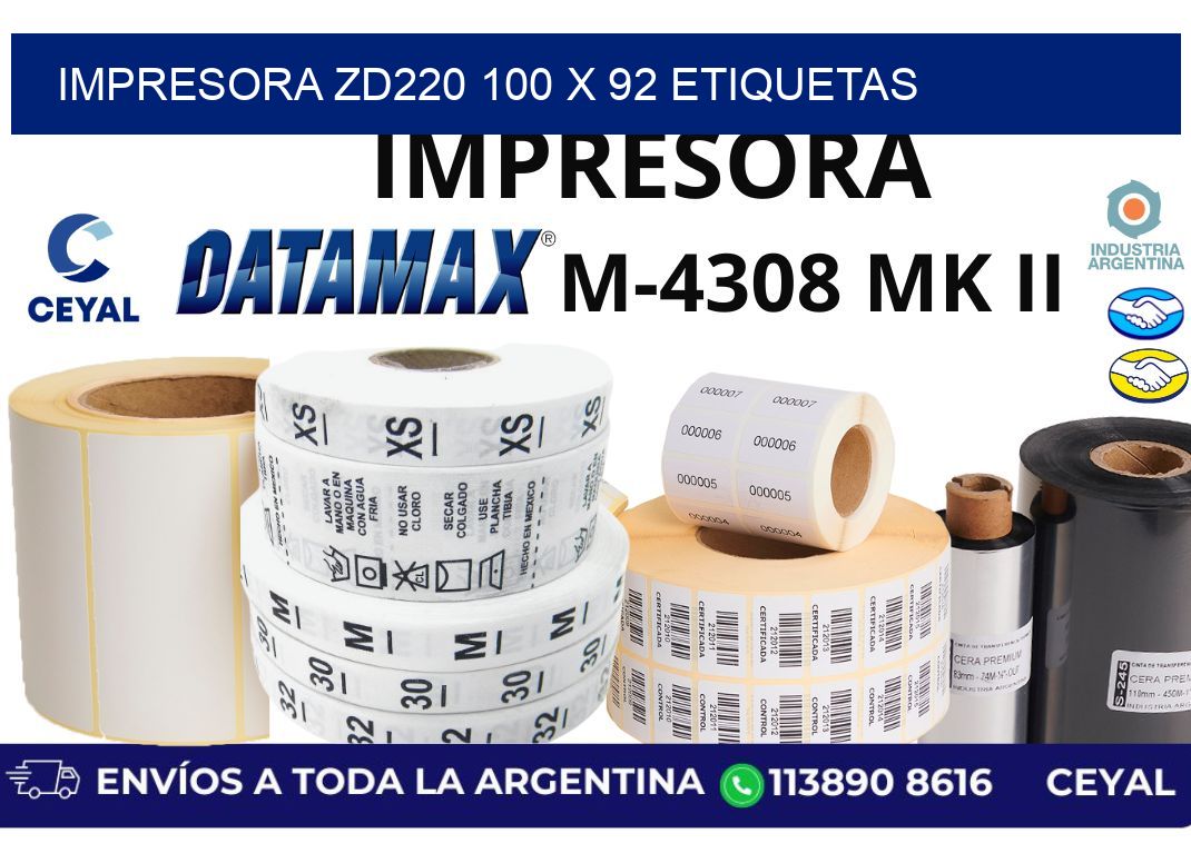 impresora zd220 100 x 92 etiquetas