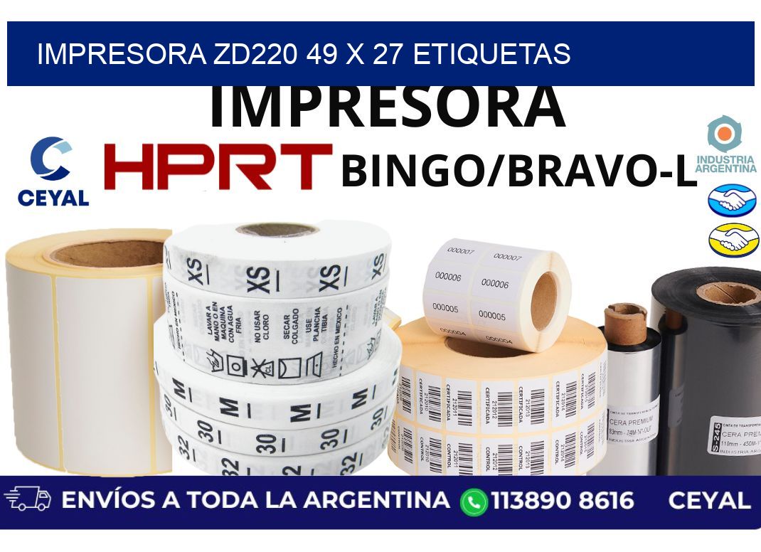 impresora zd220 49 x 27 etiquetas