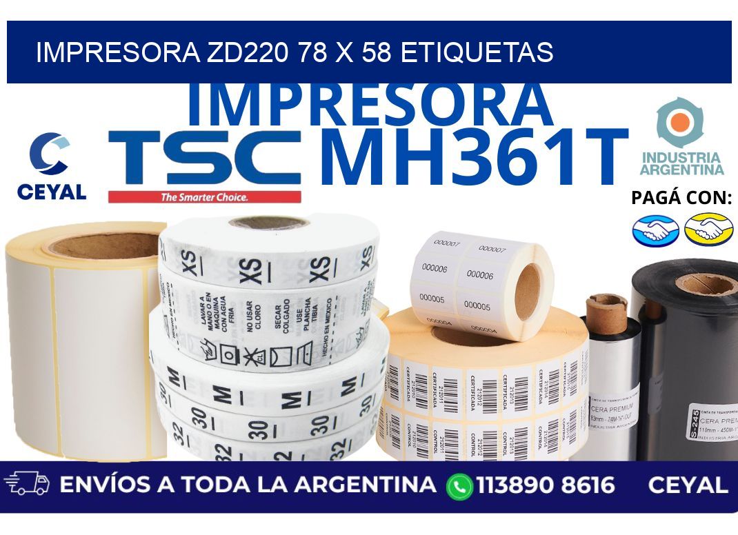impresora zd220 78 x 58 etiquetas