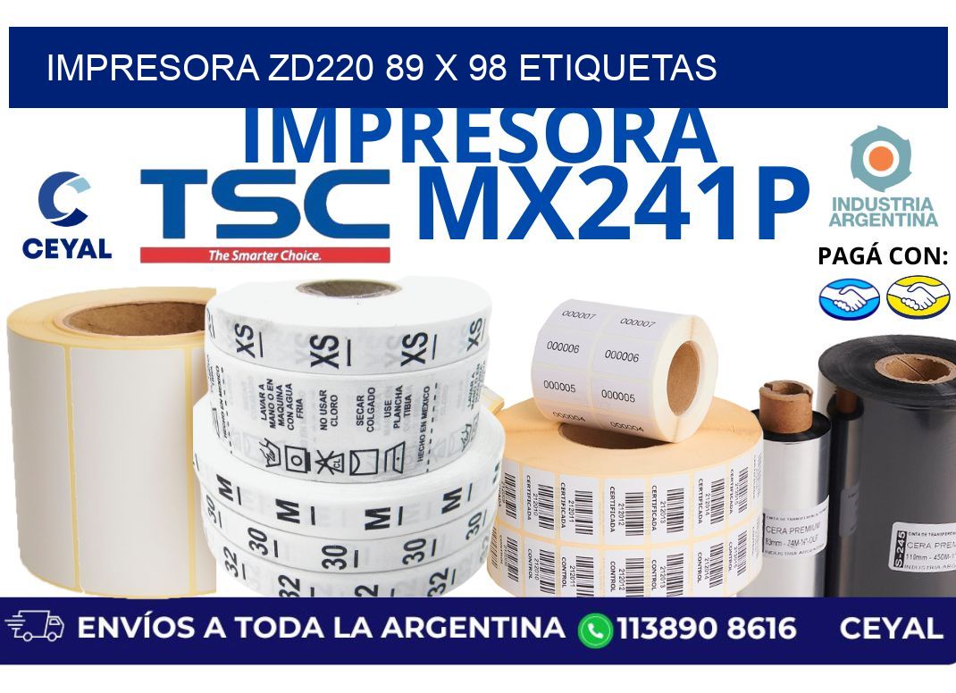 impresora zd220 89 x 98 etiquetas