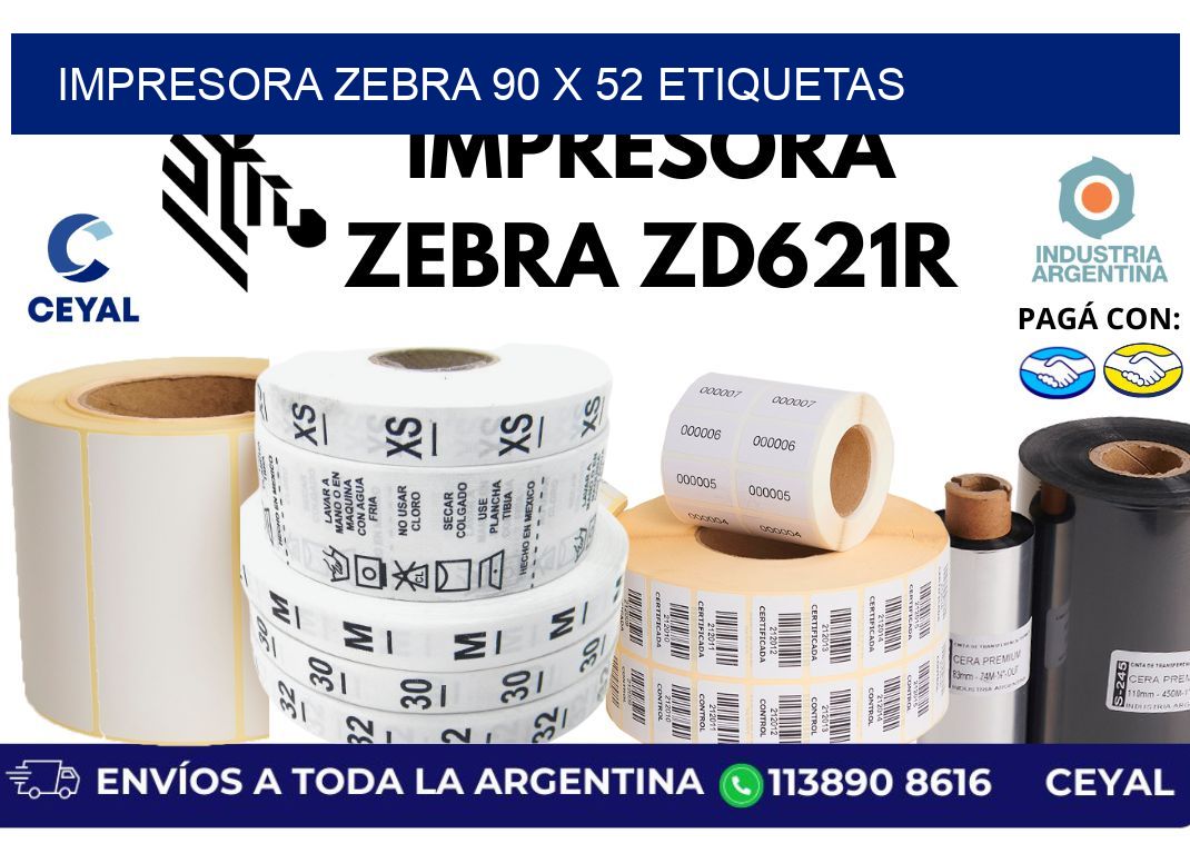 impresora zebra 90 x 52 etiquetas