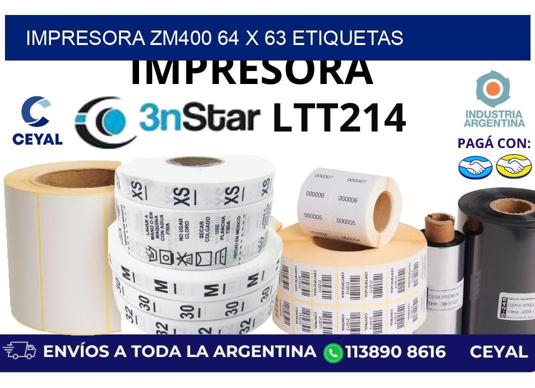 impresora zm400 64 x 63 etiquetas