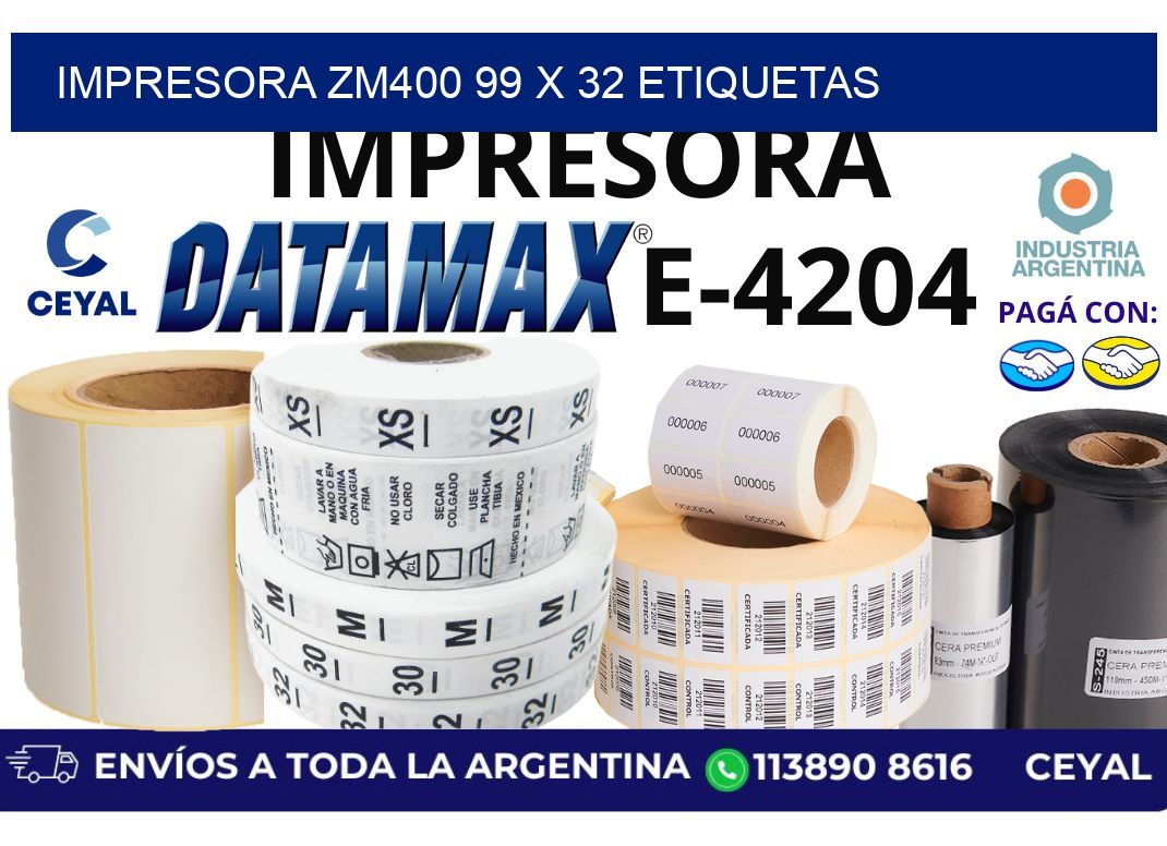impresora zm400 99 x 32 etiquetas