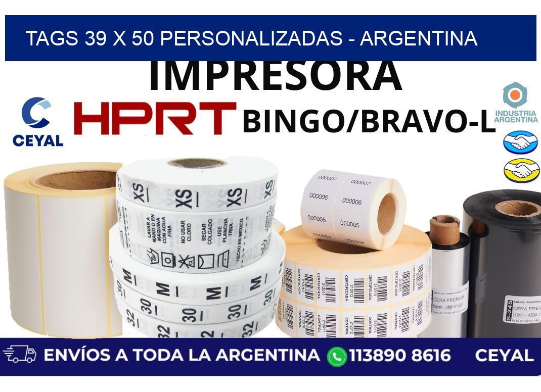 tags 39 x 50 personalizadas - Argentina