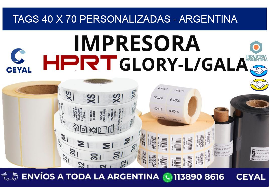 tags 40 x 70 personalizadas - Argentina
