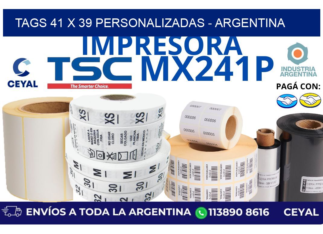 tags 41 x 39 personalizadas - Argentina