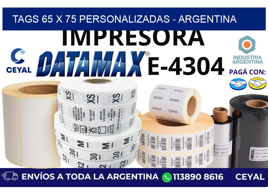 tags 65 x 75 personalizadas - Argentina