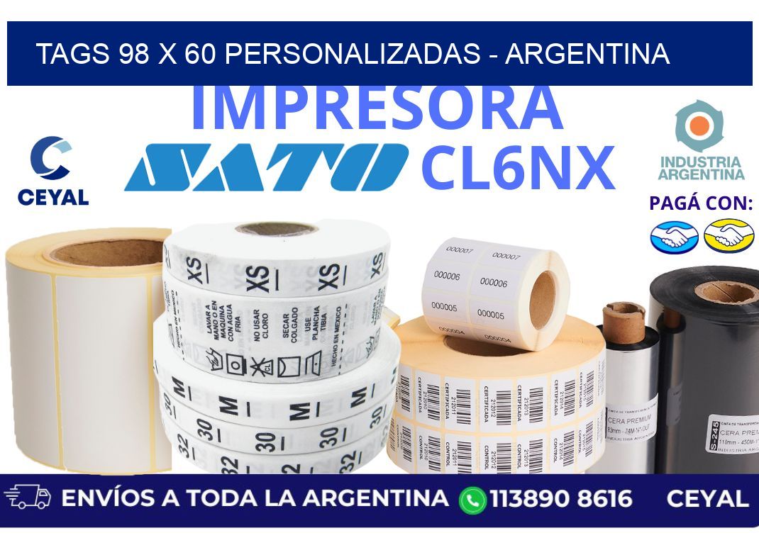 tags 98 x 60 personalizadas - Argentina