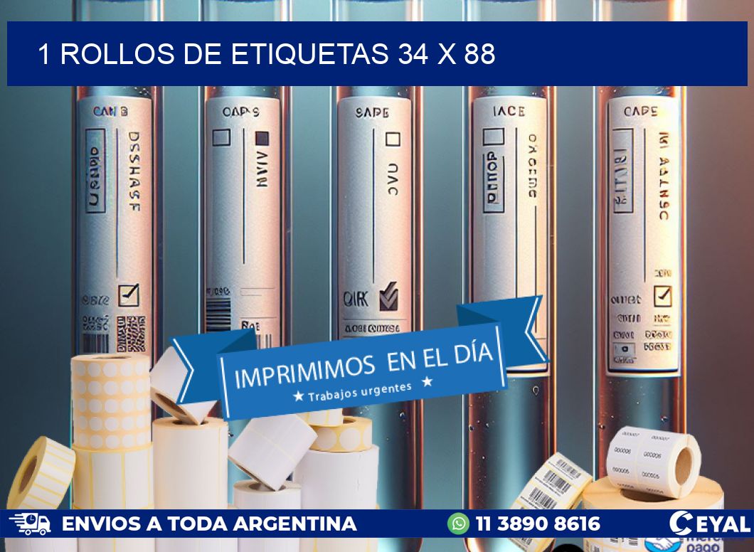 1 ROLLOS DE ETIQUETAS 34 x 88